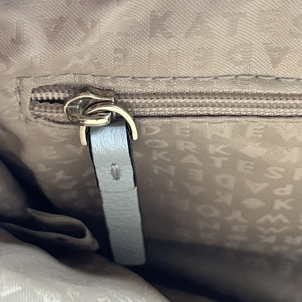 Kate Spade Gray‎ Leather Pebbled Satchel Bag With Buckles